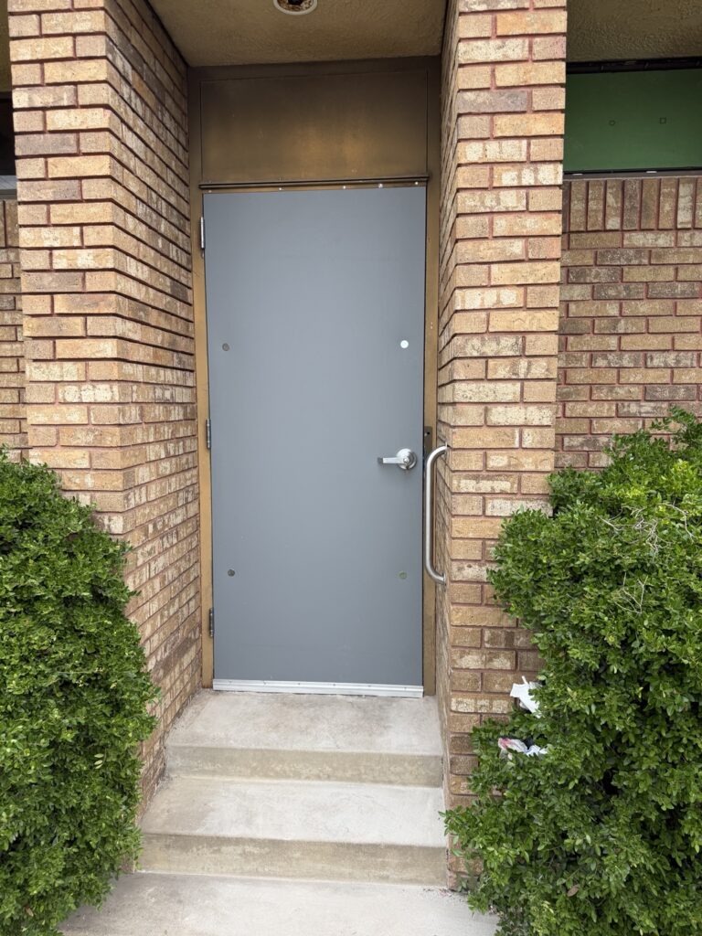 Exterior hollow metal commercial door